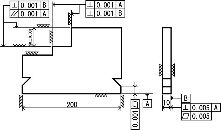 研削加工機用のテンプレート図面です。特殊な形状も対応します。