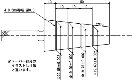 テーパープラグ加工事例初級